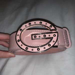 Vintage Leather Pink Guess Belt